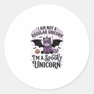 Spooky Unicorn Halloween Vintage Engraving Shirt_1 Classic Round Sticker