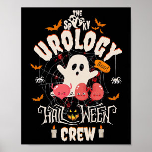 Spooky Urology Halloween Crew Cute Ghost Nurse Stu Poster