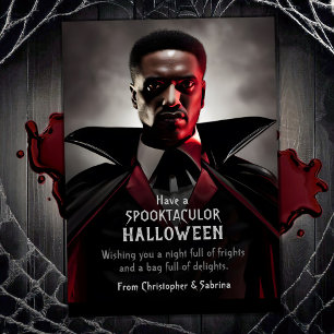Spooky Vampire Dracula Halloween Greeting Holiday Card
