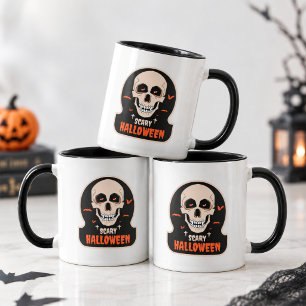 Spooky Vampire Skull Sticker Art Mug