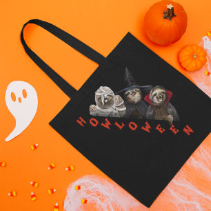 Spooky Vampire Witch Zombie Sloth Happy Halloween Tote Bag