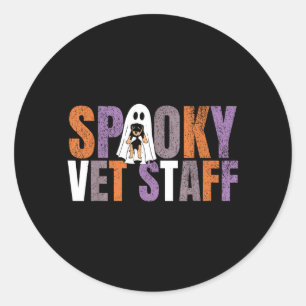 Spooky Vet Staff Ghost Dog Veterinary Medicine Classic Round Sticker