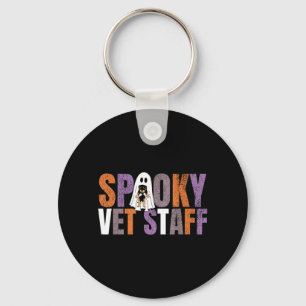 Spooky Vet Staff Ghost Dog Veterinary Medicine Key Ring