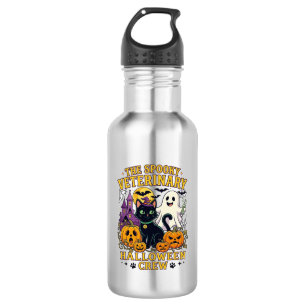 Spooky Veterinary Halloween Crew Black Cat Ghost P 532 Ml Water Bottle