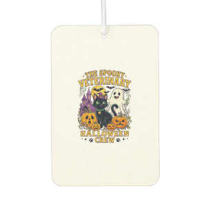 Spooky Veterinary Halloween Crew Black Cat Ghost P Car Air Freshener