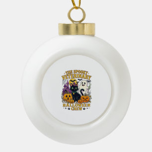 Spooky Veterinary Halloween Crew Black Cat Ghost P Ceramic Ball Christmas Ornament