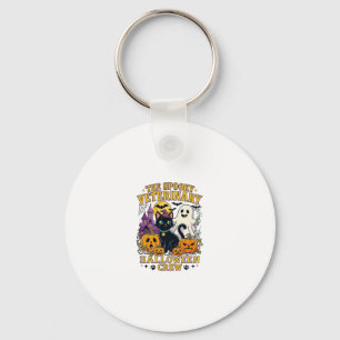 Spooky Veterinary Halloween Crew Black Cat Ghost P Key Ring