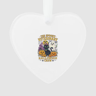 Spooky Veterinary Halloween Crew Black Cat Ghost P Ornament