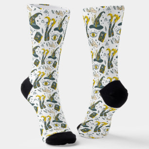 Spooky vibe colourful halloween symbols pattern socks