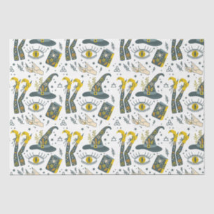 Spooky vibe colourful halloween symbols pattern tissue paper