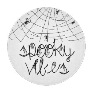 Spooky Vibes Abstract Spiders     Cutting Board