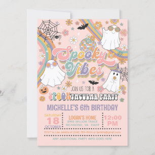 Spooky Vibes Birthday Invitation - Girl (Pink)