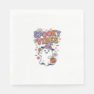 Spooky Vibes Cute Ghost Vintage Halloween Design_1 Napkin