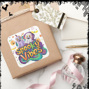 Spooky Vibes ExDesigner Halloween Square Sticker