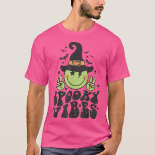 Spooky Vibes Funny Witch Groovy Halloween Trick Or T-Shirt