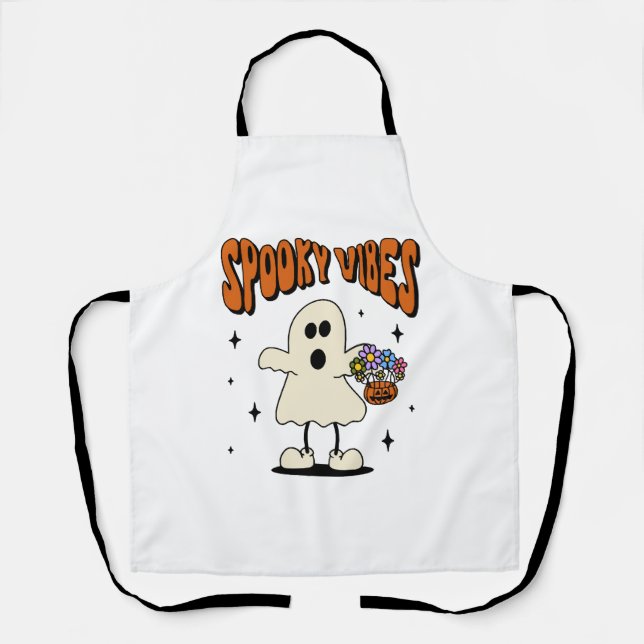 Spooky vibes ghost apron (Front)