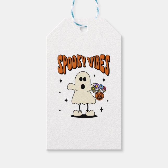 Spooky vibes ghost gift tags (Front)