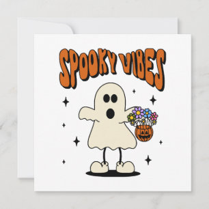 Spooky vibes ghost invitation