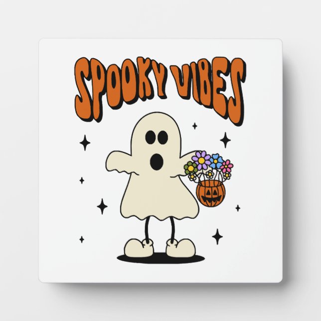 Spooky vibes ghost plaque (Front)