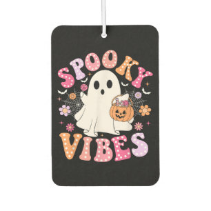 Spooky Vibes Ghost Retro Groovy Halloween Car Air Freshener