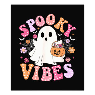 Spooky Vibes Ghost Retro Groovy Halloween Photo Print