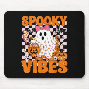 Spooky Vibes Ghost Retro Groovy Halloween Women Gi Mouse Mat