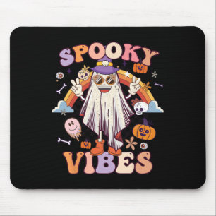 Spooky Vibes Ghost Retro Groovy Halloween Women Gi Mouse Mat