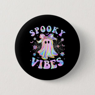Spooky Vibes Ghost Retro Halloween Boo Boo Crew 6 Cm Round Badge