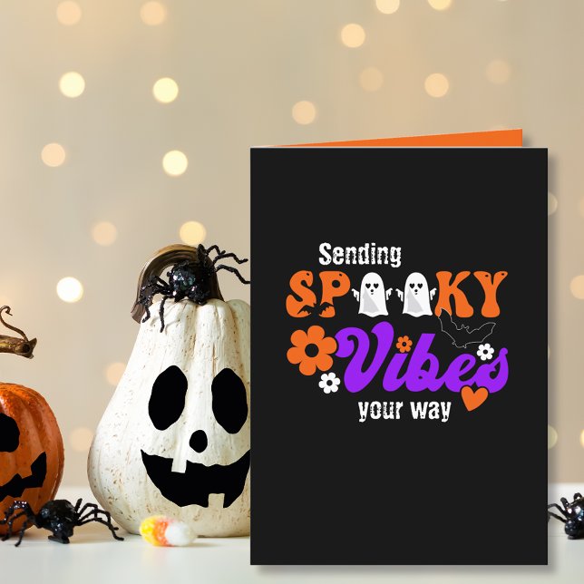 Spooky Vibes Ghosts Halloween Card (Creator Uploaded)