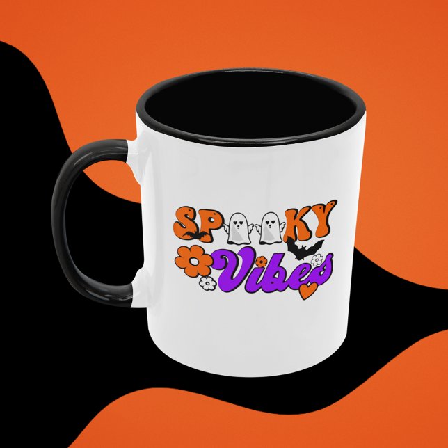 Spooky Vibes Ghosts Mug (Start your day with coffee and spooky vibes!
)