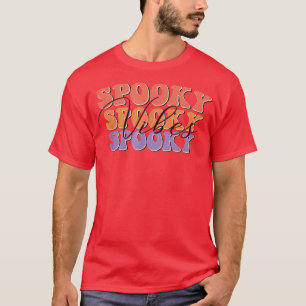 Spooky Vibes Groovy Cute Ghost Spooky Halloween T-Shirt