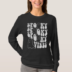 Spooky Vibes Groovy Halloween Ghost Costume Spooky T-Shirt