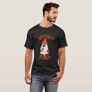 spooky vibes Halloween cute ghost T-Shirt