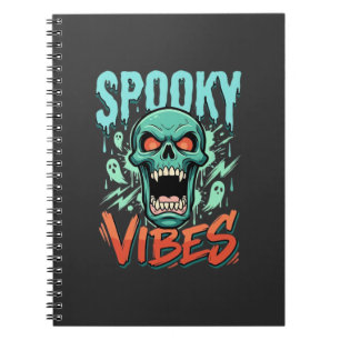 Spooky Vibes Halloween Ghost Skull Design_1 Notebook