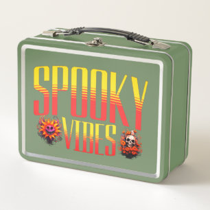 Spooky Vibes: Halloween Graphic Tee Metal Lunch Box