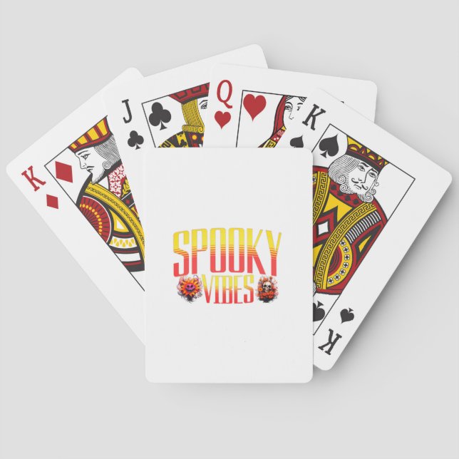 Spooky Vibes: Halloween Graphic Tee Playing Cards (Back)