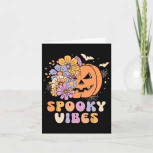 Spooky Vibes Halloween Pumpkin Costume Retro Groov Card