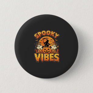 Spooky Vibes Halloween Pumpkin Witch Design_1 6 Cm Round Badge