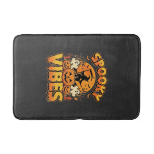 Spooky Vibes Halloween Pumpkin Witch Design_1 Bath Mat