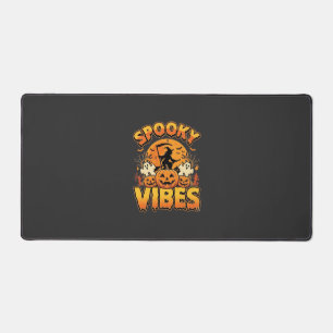 Spooky Vibes Halloween Pumpkin Witch Design_1 Desk Mat