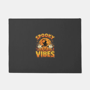 Spooky Vibes Halloween Pumpkin Witch Design_1 Doormat