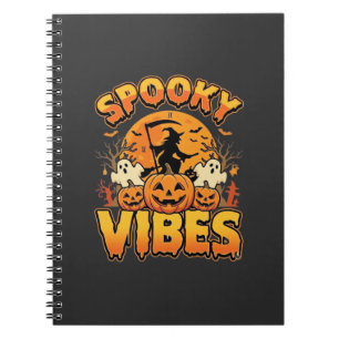 Spooky Vibes Halloween Pumpkin Witch Design_1 Notebook