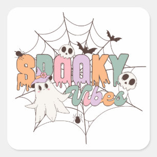 Spooky Vibes Halloween Square Sticker