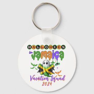 Spooky Vibes in Jamaica  Tropical Halloween Fun Key Ring