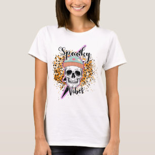Spooky Vibes Leopard Halloween T-Shirt