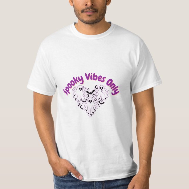 Spooky Vibes Only – Cute Halloween Design 2025 T-Shirt (Front)