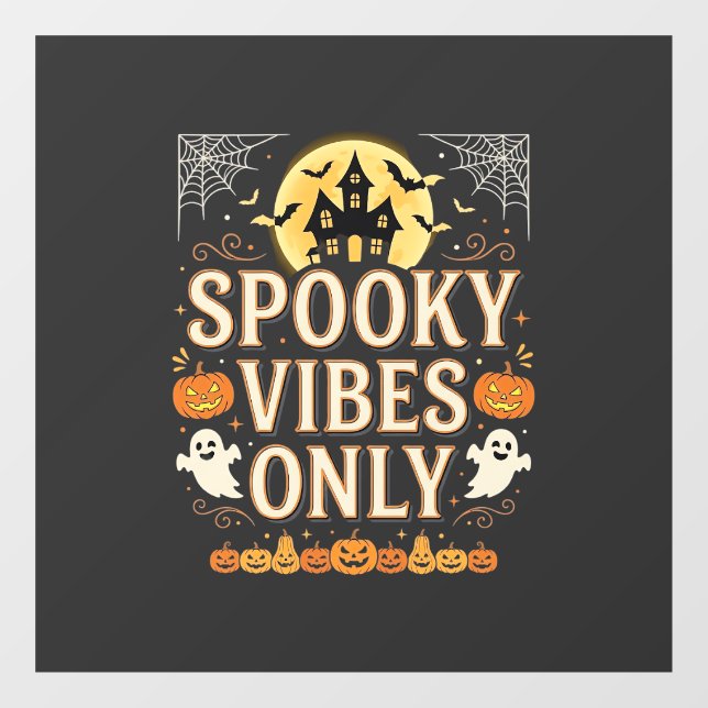 Spooky Vibes Only Halloween Ghost Castle Design_1 Window Cling (Sheet)