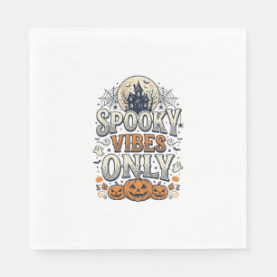 Spooky Vibes Only Halloween Ghost Pumpkin Design_1 Napkin