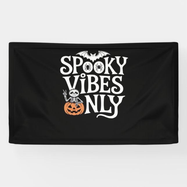 Spooky Vibes Only Halloween Sloth Oversized T-Shir Banner (Horizontal)
