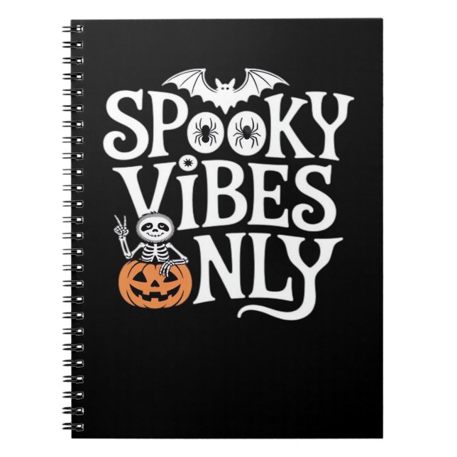 Spooky Vibes Only Halloween Sloth Oversized T-Shir Notebook (Front)